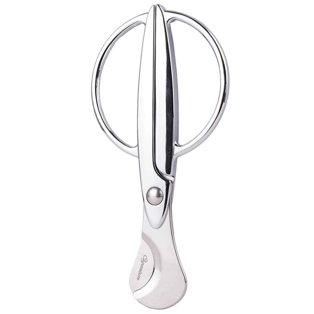 CIGARISM High-end Stainless Steel Blades Round Handle Cigar Cutter Scissors